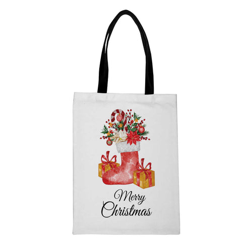 Merry Christmas Print - Christmas Theme Printed Tote Bag - Uncommongifts.in